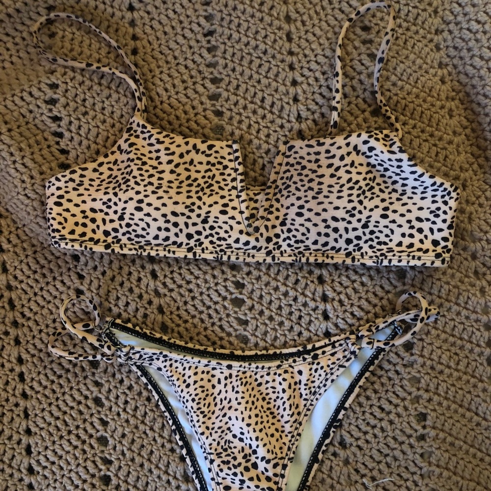 Spotted leopard print bikini